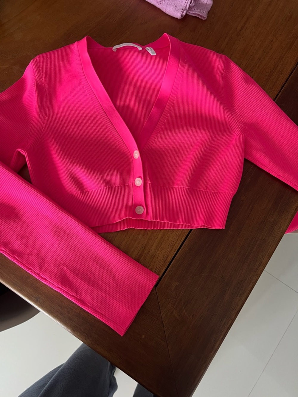 Hot Pink Helmut Lang Cropped Cardigan size L
